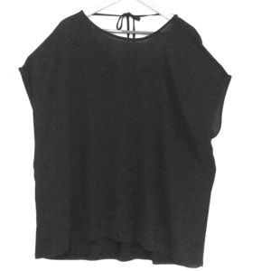 LOFT Black Tie Back Blouse
